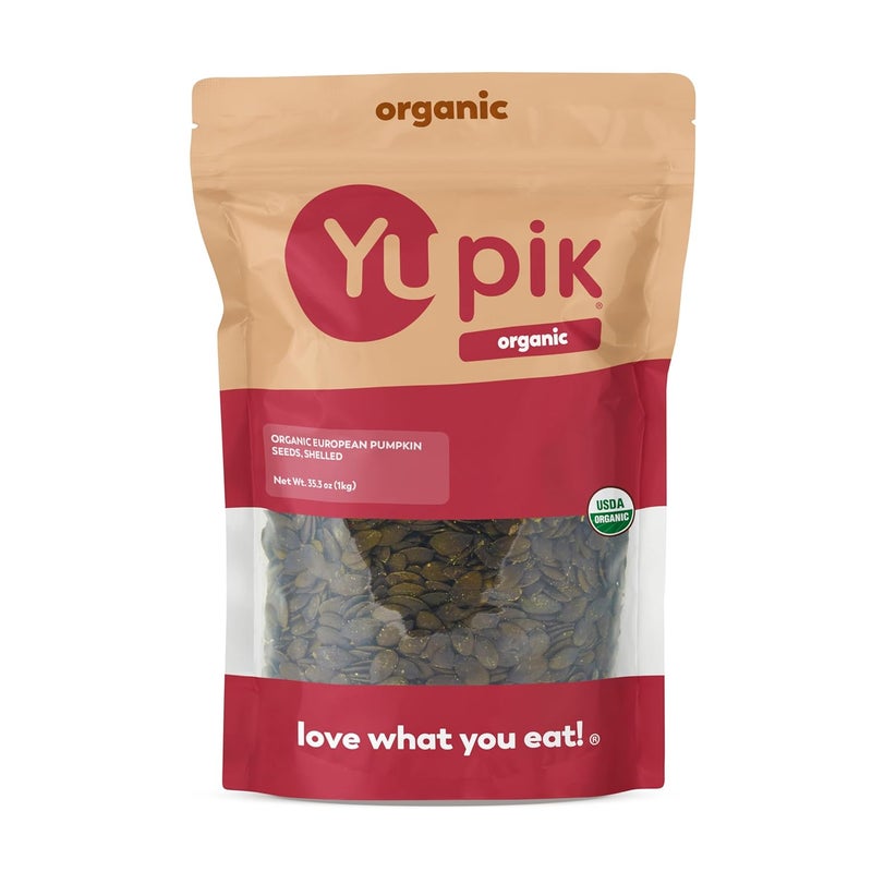 Yupik Organic European Pumpkin Seeds, No Shell, 2.2 lb (35.2 oz), Gluten-Free, Non-GMO, Kosher, Vegan, Raw Pepitas, Unsalted, Unroasted, Plant-Based Protein, Healthy Snacks, For Baking & Topping - Image 1